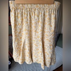 Madewell Yellow Floral Mini Skirt XS Boho Cottagecore Flowy Elastic Waist